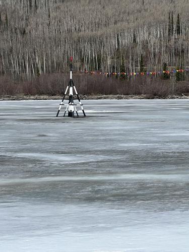 Tripod and clock ready for breakup